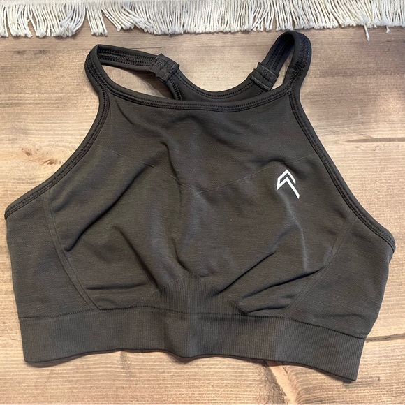 ONER ACTIVE EFFORTLESS HIGH NECK BRALETTE in Deep Taupe - Picture 1 of 4